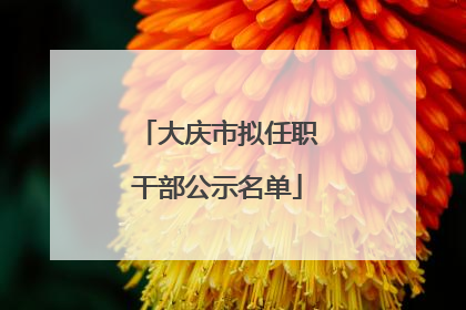 大庆市拟任职干部公示名单