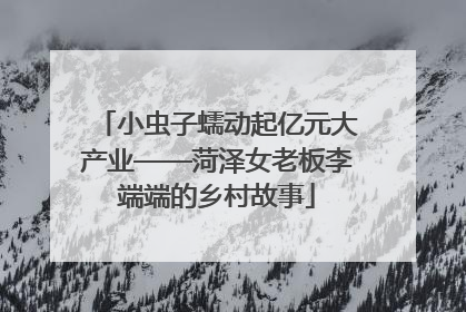 小虫子蠕动起亿元大产业——菏泽女老板李端端的乡村故事