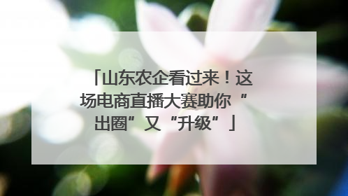 山东农企看过来！这场电商直播大赛助你“出圈”又“升级”