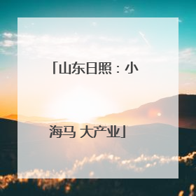 山东日照：小海马 大产业