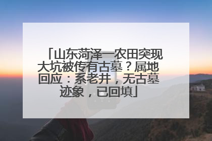 山东菏泽一农田突现大坑被传有古墓？属地回应：系老井，无古墓迹象，已回填