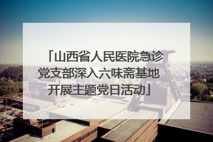 山西省人民医院急诊党支部深入六味斋基地开展主题党日活动