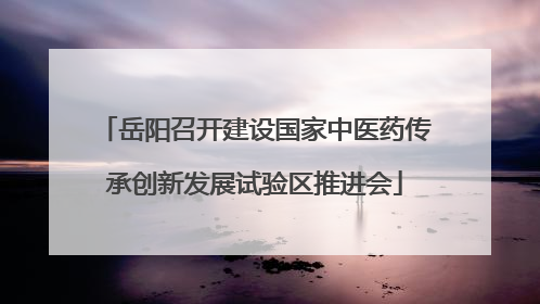 岳阳召开建设国家中医药传承创新发展试验区推进会
