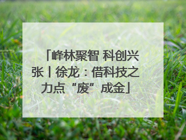 峰林聚智 科创兴张丨徐龙：借科技之力点“废”成金