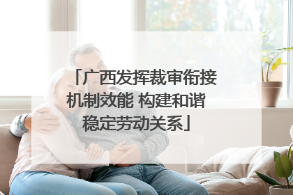 广西发挥裁审衔接机制效能 构建和谐稳定劳动关系