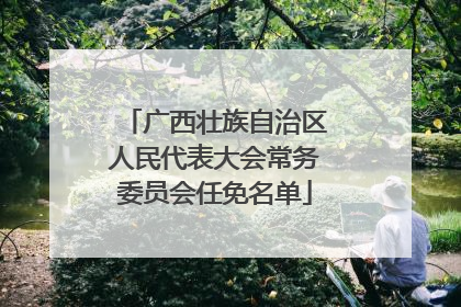 广西壮族自治区人民代表大会常务委员会任免名单