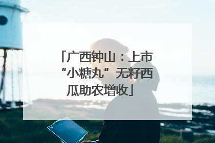广西钟山：上市“小糖丸”无籽西瓜助农增收