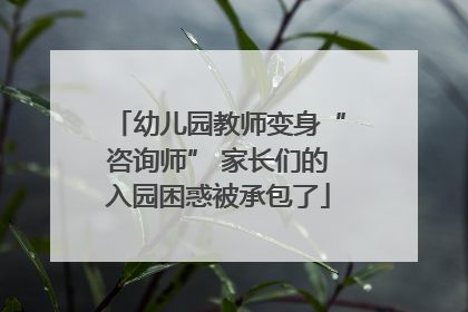 幼儿园教师变身“咨询师” 家长们的入园困惑被承包了