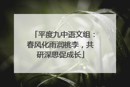平度九中语文组：春风化雨润桃李，共研深思促成长
