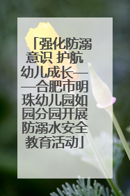强化防溺意识 护航幼儿成长——合肥市明珠幼儿园如园分园开展防溺水安全教育活动
