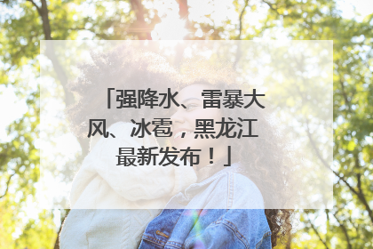强降水、雷暴大风、冰雹，黑龙江最新发布！