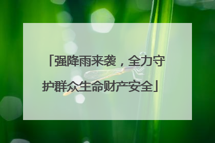 强降雨来袭，全力守护群众生命财产安全