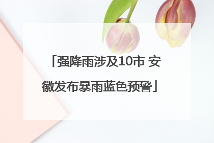 强降雨涉及10市 安徽发布暴雨蓝色预警