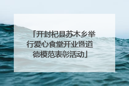 开封杞县苏木乡举行爱心食堂开业暨道德模范表彰活动