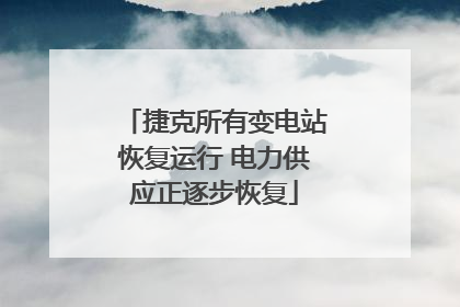 捷克所有变电站恢复运行 电力供应正逐步恢复