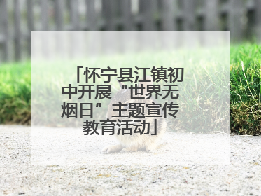 怀宁县江镇初中开展“世界无烟日”主题宣传教育活动