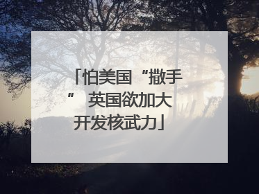 怕美国“撒手” 英国欲加大开发核武力