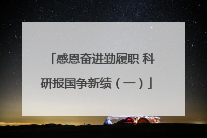 感恩奋进勤履职 科研报国争新绩（一）