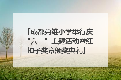 成都弟维小学举行庆“六一”主题活动暨红扣子奖章颁奖典礼