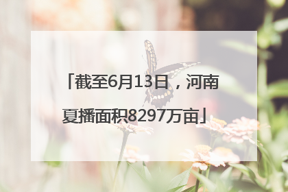 截至6月13日，河南夏播面积8297万亩