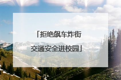 拒绝飙车炸街 交通安全进校园