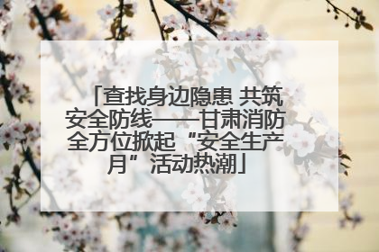 查找身边隐患 共筑安全防线——甘肃消防全方位掀起“安全生产月”活动热潮
