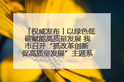 权威发布丨以绿色低碳赋能高质量发展 我市召开“抓改革创新 促高质量发展”主题系列新闻发布会第七场