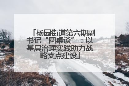 杨园街道第六期副书记“圆桌谈”：以基层治理实践助力战略支点建设