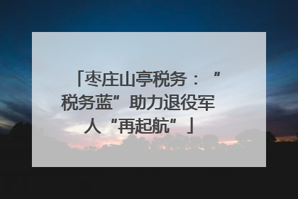 枣庄山亭税务：“税务蓝”助力退役军人“再起航”