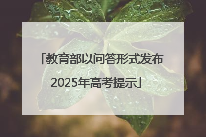 教育部以问答形式发布2025年高考提示