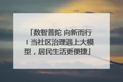 数智普陀 向新而行〡当社区治理遇上大模型，居民生活更便捷