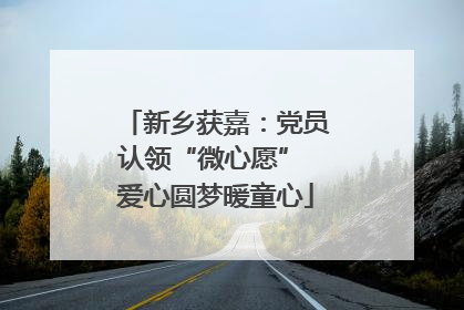 新乡获嘉：党员认领“微心愿” 爱心圆梦暖童心