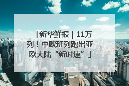 新华鲜报｜11万列！中欧班列跑出亚欧大陆“新时速”
