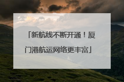 新航线不断开通！厦门港航运网络更丰富