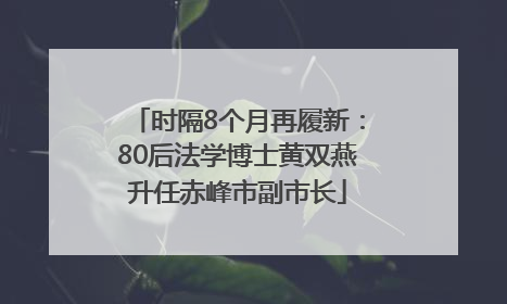 时隔8个月再履新：80后法学博士黄双燕升任赤峰市副市长