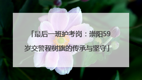 最后一班护考岗：崇阳59岁交警程树旗的传承与坚守