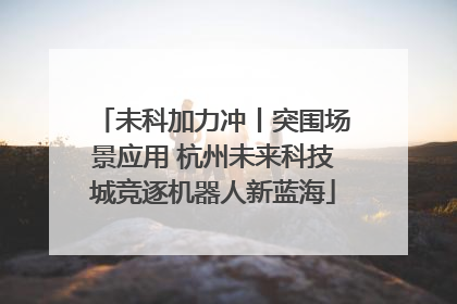 未科加力冲丨突围场景应用 杭州未来科技城竞逐机器人新蓝海
