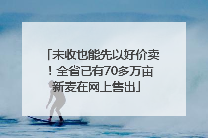未收也能先以好价卖！全省已有70多万亩新麦在网上售出