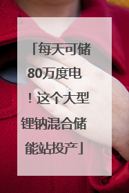 每天可储80万度电！这个大型锂钠混合储能站投产