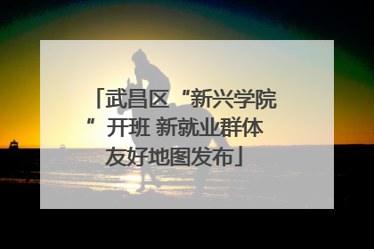 武昌区“新兴学院”开班 新就业群体友好地图发布