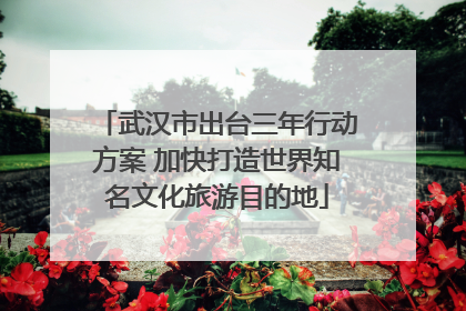 武汉市出台三年行动方案 加快打造世界知名文化旅游目的地