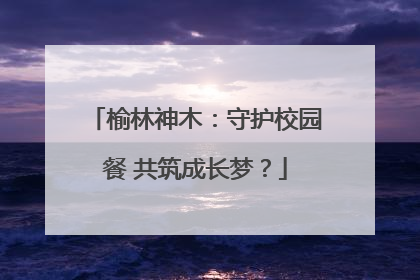 榆林神木：守护校园餐 共筑成长梦？