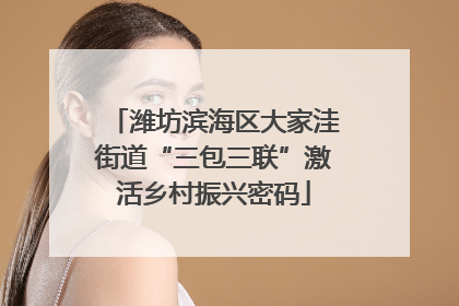 潍坊滨海区大家洼街道“三包三联”激活乡村振兴密码
