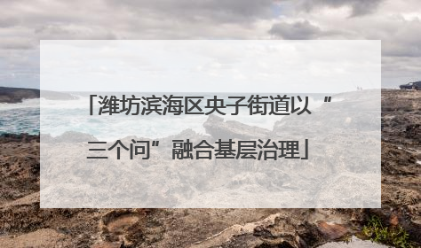 潍坊滨海区央子街道以“三个问”融合基层治理