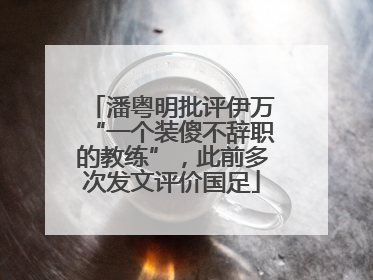 潘粤明批评伊万“一个装傻不辞职的教练”，此前多次发文评价国足