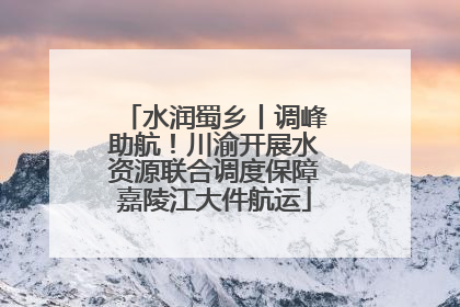 水润蜀乡丨调峰助航！川渝开展水资源联合调度保障嘉陵江大件航运
