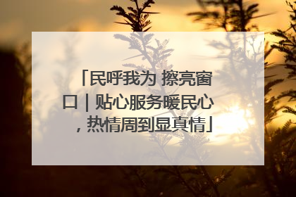 民呼我为 擦亮窗口｜贴心服务暖民心，热情周到显真情