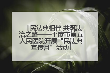 民法典相伴 共筑法治之路——平度市第五人民医院开展“民法典宣传月”活动