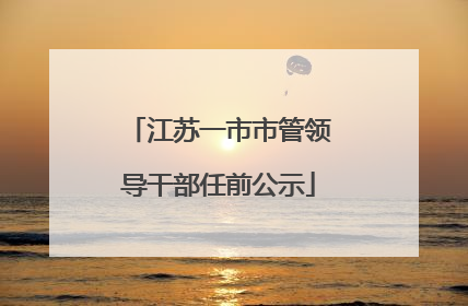 江苏一市市管领导干部任前公示
