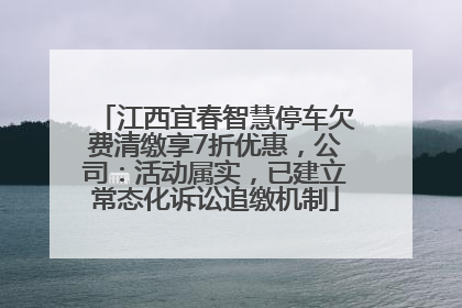 江西宜春智慧停车欠费清缴享7折优惠，公司：活动属实，已建立常态化诉讼追缴机制